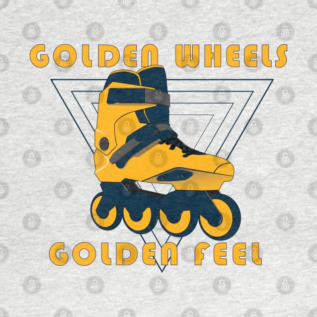 Golden Wheels Golden Feel - Fascinating Rollerblade & Inline Skate Design by Whiterai